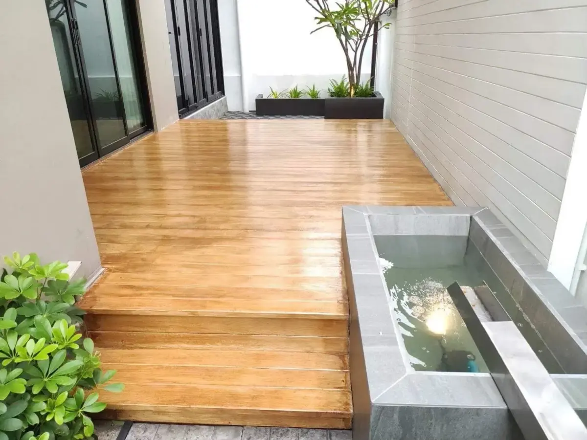 พื้นไม้เทียมระเบียงรอบบ่อน้ำ 1200 — Composite / WPC Decking | NexSteel Solutions
